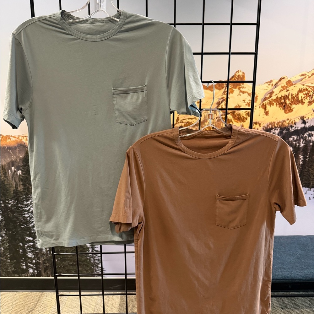 Vuori Men's Casual Buttery Smooth T-Shirt Set - Grey and Brown